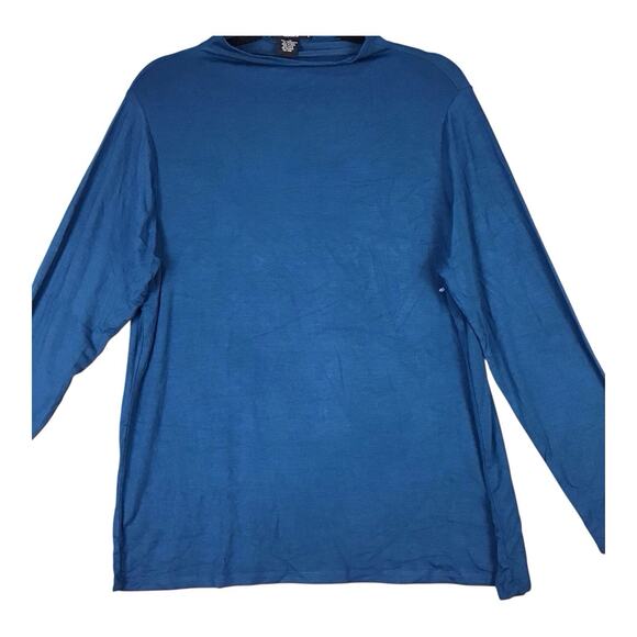 Grace Woman Blue Mock Neck Long Sleeve Top Plus Size 1X Pullover Stretch NWOT - Picture 9 of 10